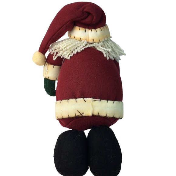 Vintage Christmas Santa Plush Weighted 11 in u Hand Painted Collectible Gift Box - Picture 7 of 7